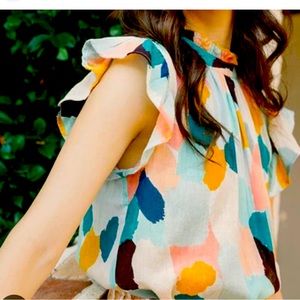 THML Mint Splash Flutter Sleeve top size Large. Iconic THML fit.